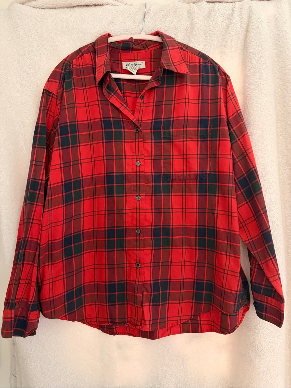 Vintage-Inspired Red Plaid Button-Up Shirt